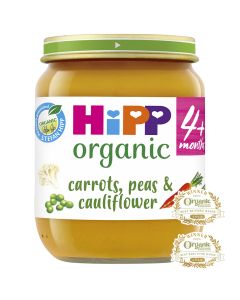HiPP Organic carrots, peas & cauliflower jar 4+ months