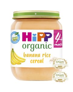 HiPP Organic Banana Rice Cereal Baby Food Jar 4+ Months (6 x 125g)