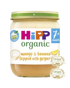 HiPP Organic Mango & Banana topped with Yogurt Baby Food Jar 7+ Months (6 x 160g)