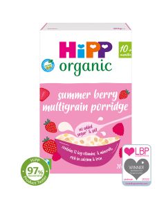 HiPP Organic Summer Berry Multigrain Porridge Baby Cereal 10+ Months (4 x 200g)