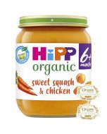 HiPP Organic Sweet Squash & Chicken Baby Food Jar 6+ Months (6 x 125g)