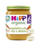 HiPP Organic Vegetables with Rice And Chicken Baby Food Jar 6+ Months (6 x 125g)
